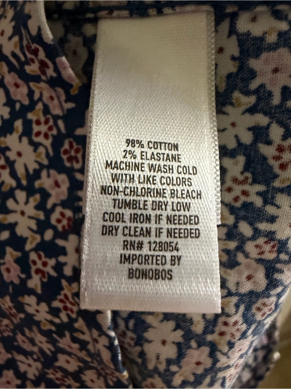 Bonobos Blue and White Micro Floral Button-Down Shirt - Picture 6 of 6
